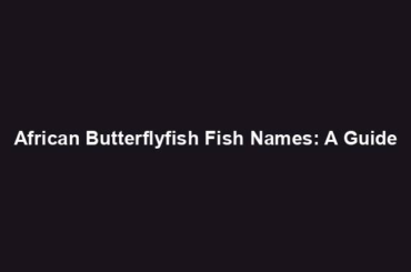 African Butterflyfish Fish Names: A Guide