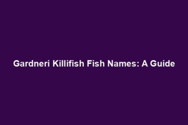 Gardneri Killifish Fish Names: A Guide